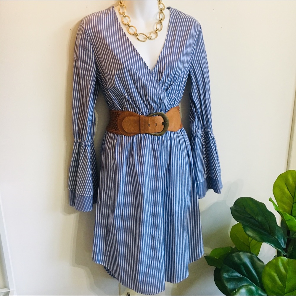 Blue Bell Sleeve Dress